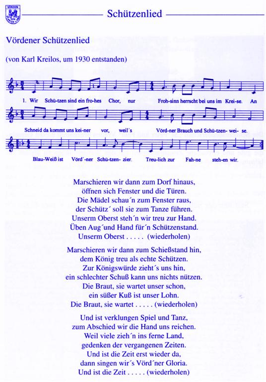 Das Vördener Schützenlied