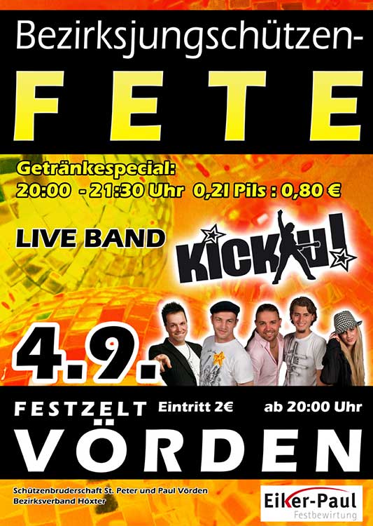 Flyer für die Jungschützenfete am 4. September